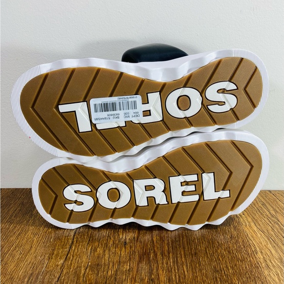 New Sorel Viibe Twist Slide Sandal Women’s Various Sizes Black/Sea Salt - Picture 7 of 7